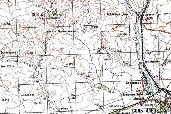Уменьшенный фрагмент представленной топографической карты M-40-07 - Trasa.ru