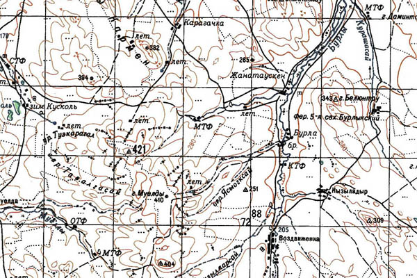 Уменьшенный фрагмент представленной топографической карты M-40-09 - Trasa.ru