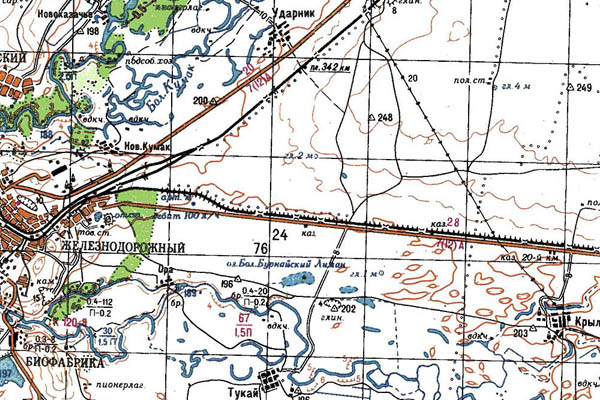 Уменьшенный фрагмент представленной топографической карты M-40-11 - Trasa.ru
