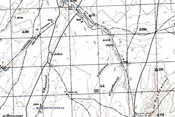 Уменьшенный фрагмент представленной топографической карты M-40-13 - Trasa.ru