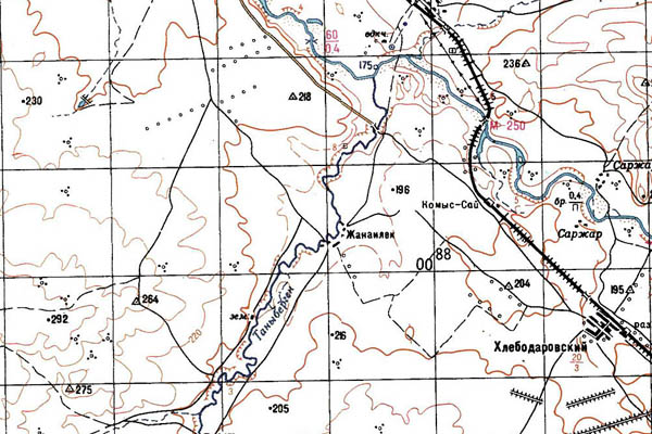 Уменьшенный фрагмент представленной топографической карты M-40-15 - Trasa.ru
