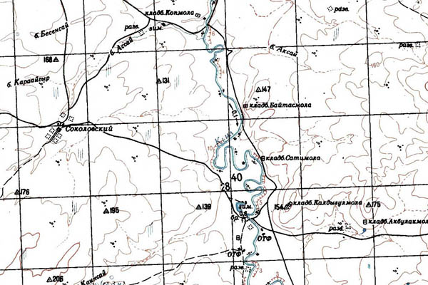 Уменьшенный фрагмент представленной топографической карты M-40-19 - Trasa.ru