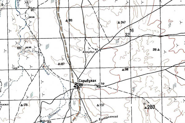 Уменьшенный фрагмент представленной топографической карты M-40-20 - Trasa.ru