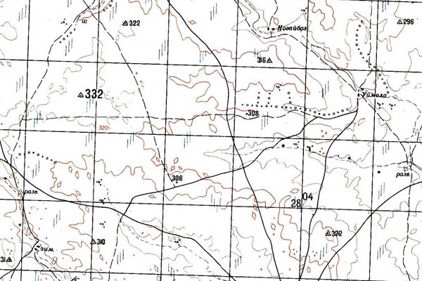 Уменьшенный фрагмент представленной топографической карты M-40-24 - Trasa.ru