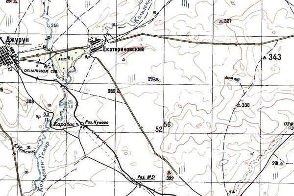 Уменьшенный фрагмент представленной топографической карты M-40-28 - Trasa.ru