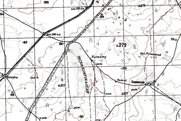 Уменьшенный фрагмент представленной топографической карты M-40-32 - Trasa.ru