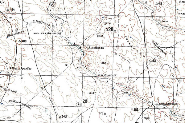 Уменьшенный фрагмент представленной топографической карты M-40-35 - Trasa.ru