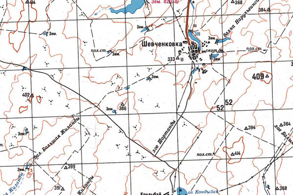 Уменьшенный фрагмент представленной топографической карты M-41-01 - Trasa.ru
