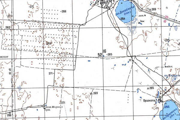 Уменьшенный фрагмент представленной топографической карты M-41-02 - Trasa.ru