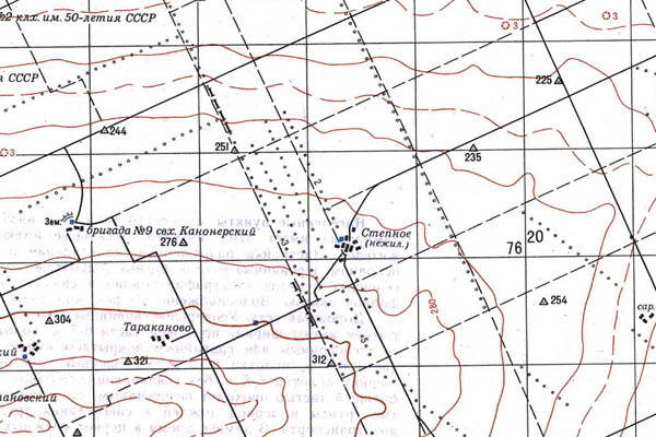 Уменьшенный фрагмент представленной топографической карты M-44-08 - Trasa.ru