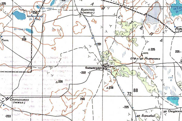 Уменьшенный фрагмент представленной топографической карты M-44-09 - Trasa.ru