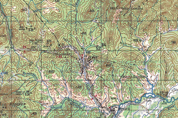 Уменьшенный фрагмент представленной топографической карты M-45-03 - Trasa.ru