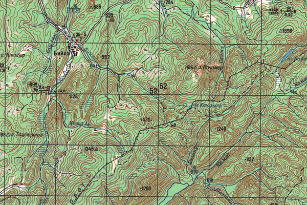 Уменьшенный фрагмент представленной топографической карты M-45-04 - Trasa.ru