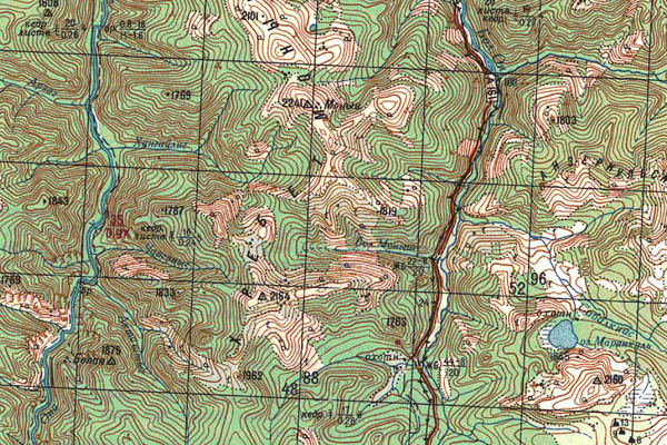Уменьшенный фрагмент представленной топографической карты M-45-06 - Trasa.ru