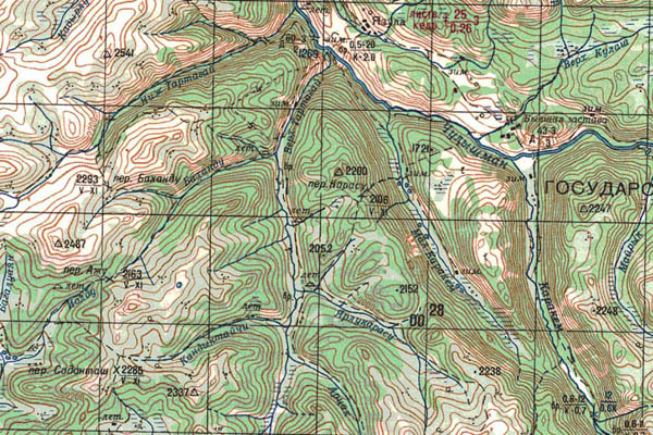 Уменьшенный фрагмент представленной топографической карты M-45-17 - Trasa.ru