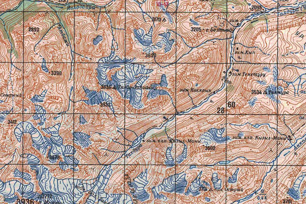 Уменьшенный фрагмент представленной топографической карты M-45-22 - Trasa.ru