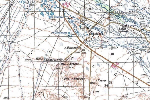 Уменьшенный фрагмент представленной топографической карты M-45-23 - Trasa.ru