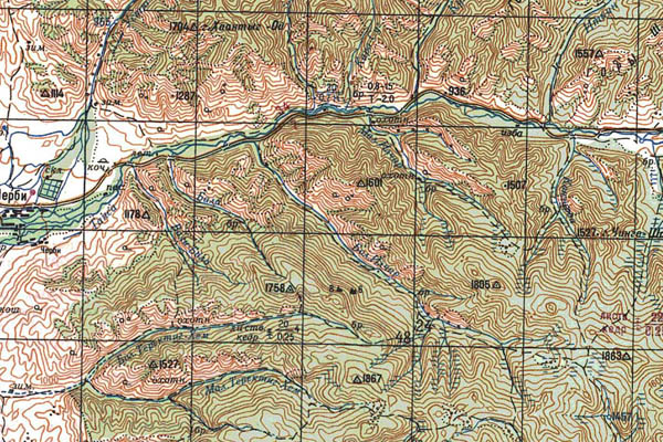 Уменьшенный фрагмент представленной топографической карты M-46-05 - Trasa.ru