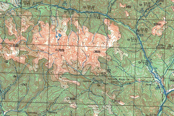 Уменьшенный фрагмент представленной топографической карты M-46-06 - Trasa.ru