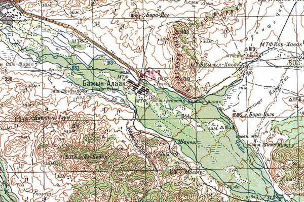 Уменьшенный фрагмент представленной топографической карты M-46-08 - Trasa.ru