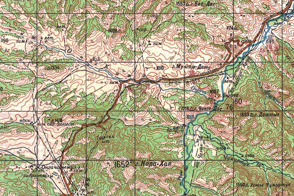 Уменьшенный фрагмент представленной топографической карты M-46-10 - Trasa.ru