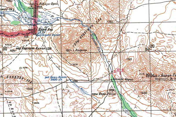 Уменьшенный фрагмент представленной топографической карты M-46-14 - Trasa.ru