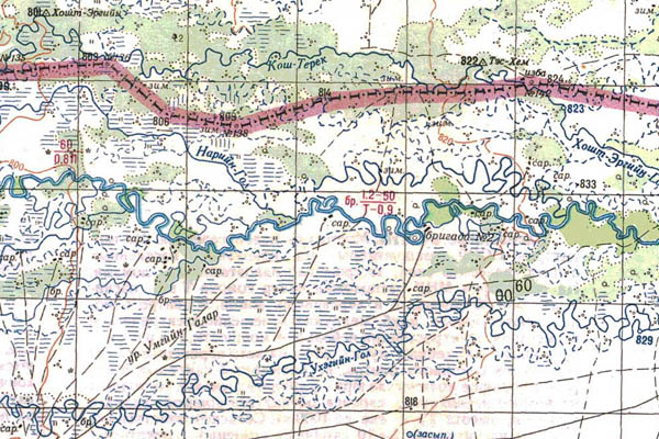 Уменьшенный фрагмент представленной топографической карты M-46-16 - Trasa.ru