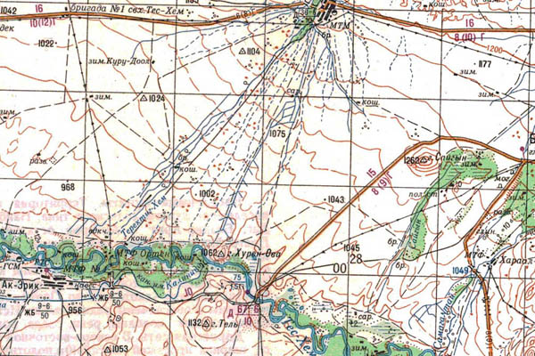 Уменьшенный фрагмент представленной топографической карты M-46-17 - Trasa.ru