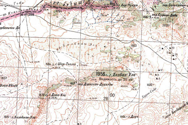 Уменьшенный фрагмент представленной топографической карты M-46-24 - Trasa.ru
