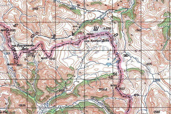 Уменьшенный фрагмент представленной топографической карты M-47-04 - Trasa.ru
