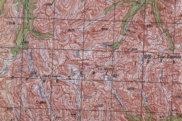 Уменьшенный фрагмент представленной топографической карты M-47-06 - Trasa.ru