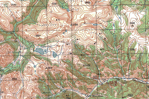 Уменьшенный фрагмент представленной топографической карты M-47-13 - Trasa.ru