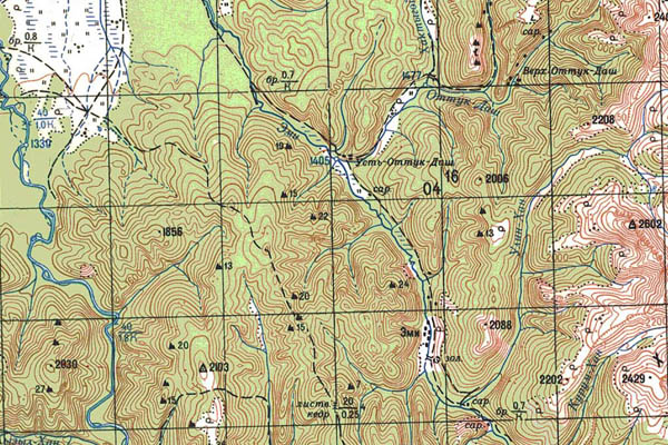 Уменьшенный фрагмент представленной топографической карты M-47-14 - Trasa.ru