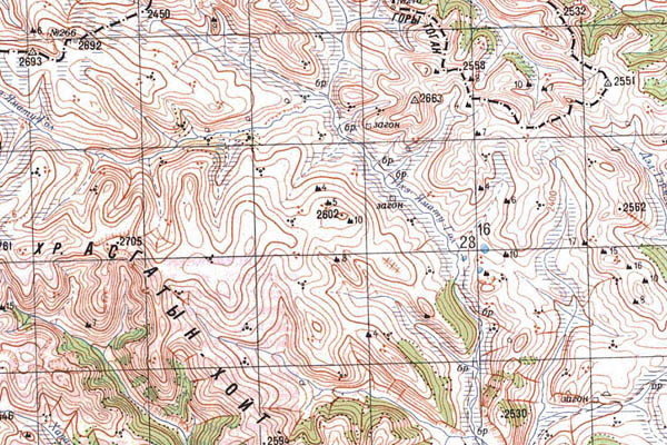 Уменьшенный фрагмент представленной топографической карты M-47-20 - Trasa.ru