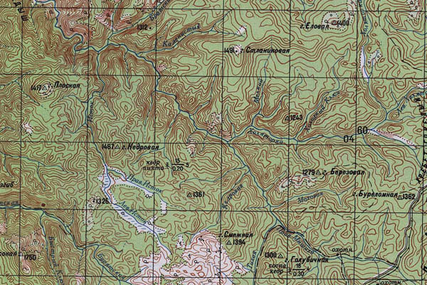 Уменьшенный фрагмент представленной топографической карты M-48-04 - Trasa.ru
