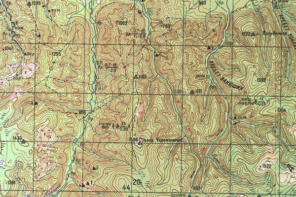 Уменьшенный фрагмент представленной топографической карты M-48-05 - Trasa.ru