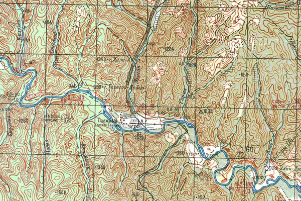 Уменьшенный фрагмент представленной топографической карты M-48-10 - Trasa.ru
