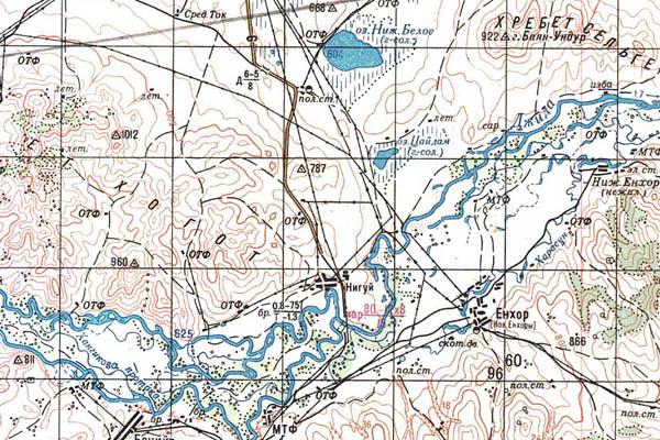 Уменьшенный фрагмент представленной топографической карты M-48-16 - Trasa.ru