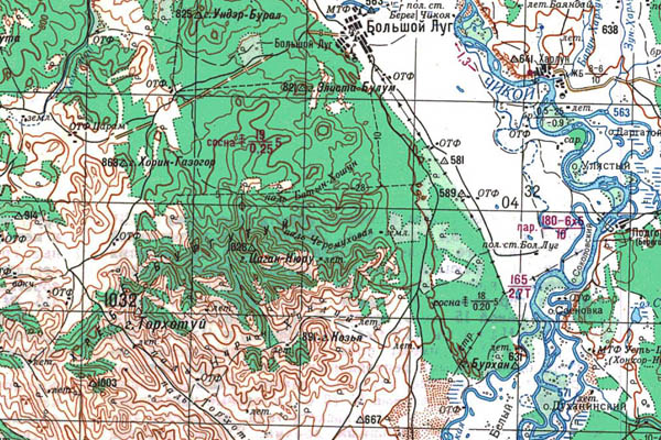 Уменьшенный фрагмент представленной топографической карты M-48-17 - Trasa.ru