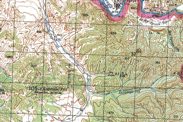 Уменьшенный фрагмент представленной топографической карты M-48-24 - Trasa.ru