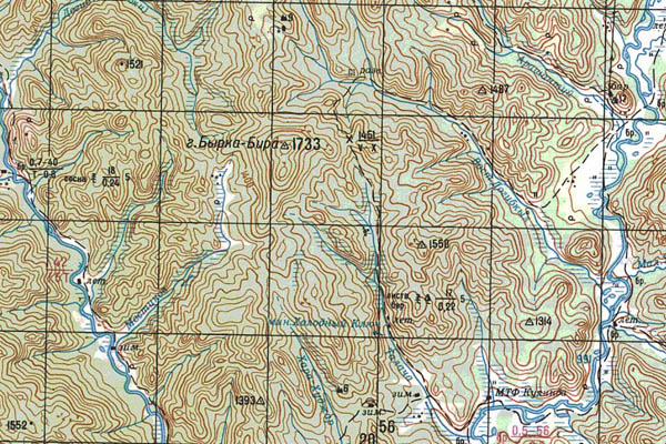 Уменьшенный фрагмент представленной топографической карты M-49-22 - Trasa.ru