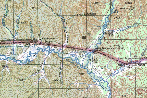 Уменьшенный фрагмент представленной топографической карты M-49-26 - Trasa.ru