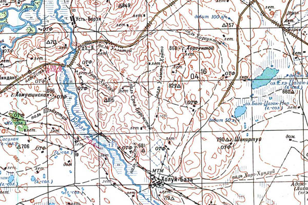 Уменьшенный фрагмент представленной топографической карты M-50-14 - Trasa.ru