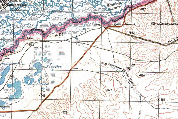 Уменьшенный фрагмент представленной топографической карты M-50-23 - Trasa.ru
