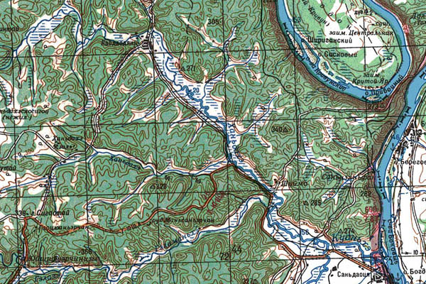 Уменьшенный фрагмент представленной топографической карты M-52-07 - Trasa.ru