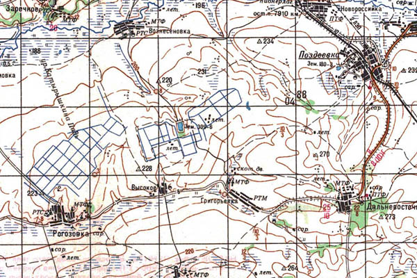 Уменьшенный фрагмент представленной топографической карты M-52-15 - Trasa.ru