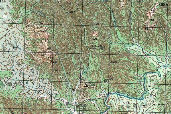 Уменьшенный фрагмент представленной топографической карты M-52-17 - Trasa.ru