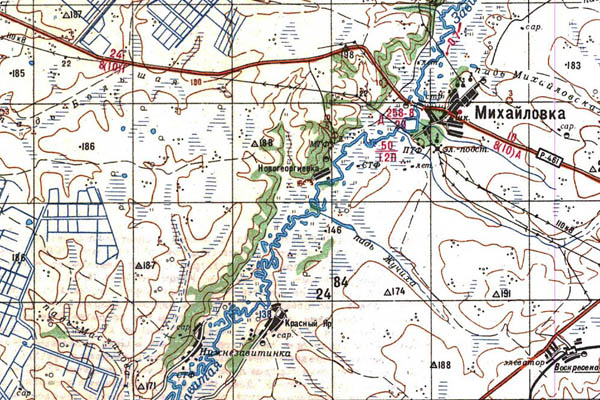 Уменьшенный фрагмент представленной топографической карты M-52-21 - Trasa.ru
