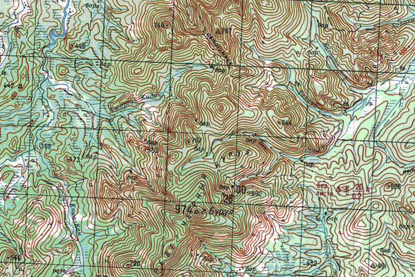 Уменьшенный фрагмент представленной топографической карты M-52-24 - Trasa.ru