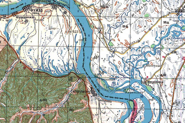 Уменьшенный фрагмент представленной топографической карты M-52-28 - Trasa.ru
